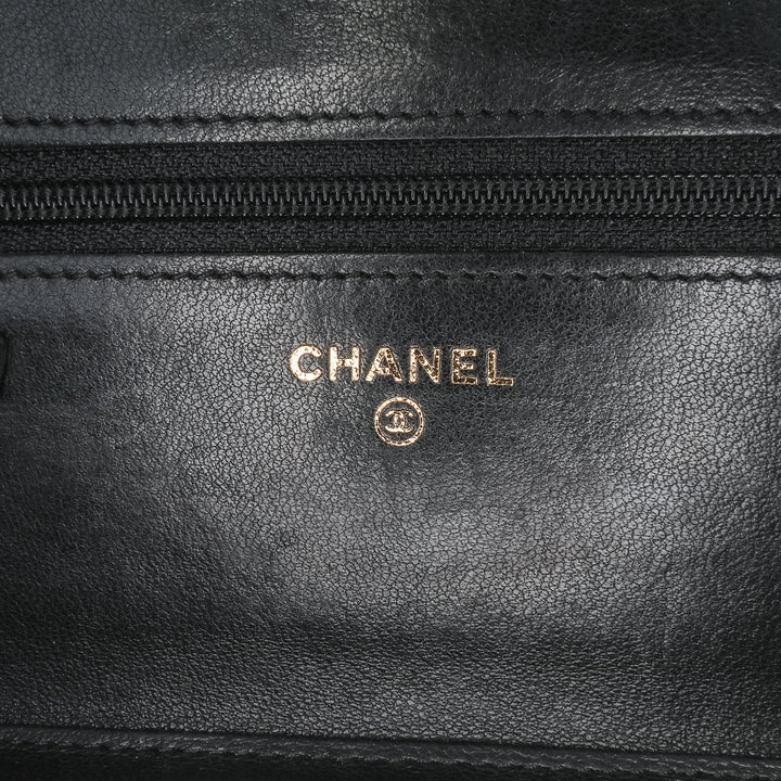 Lambskin Boy Wallet On Chain Black - Gaby Paris
