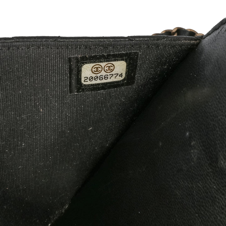 Lambskin Boy Wallet On Chain Black - Gaby Paris