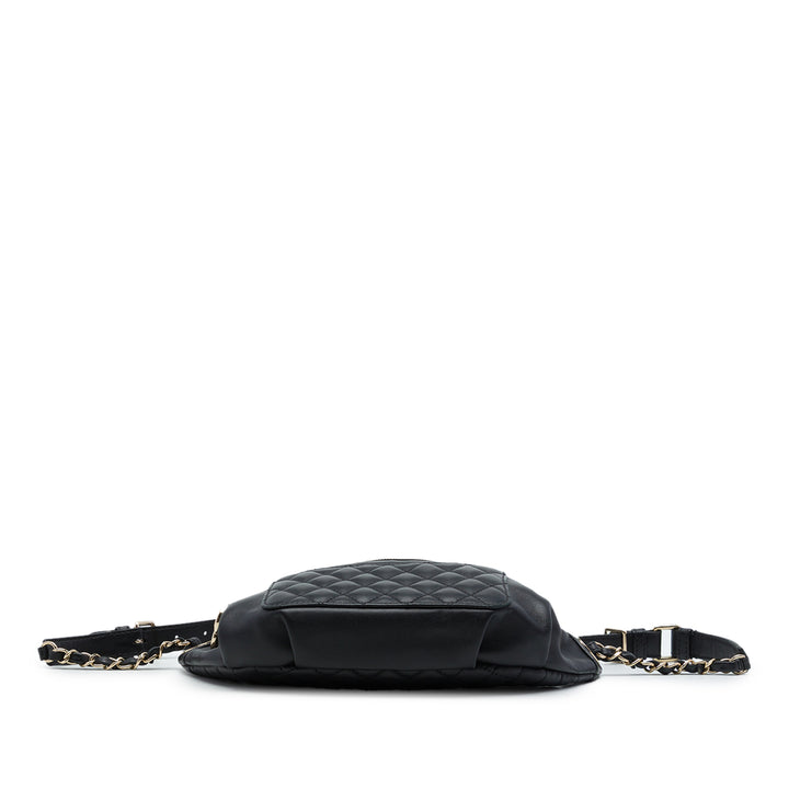 Chanel Matelassé Classic Bi Waist Sac Cuir d'agneau Noir – vue 3 – GABY PARIS