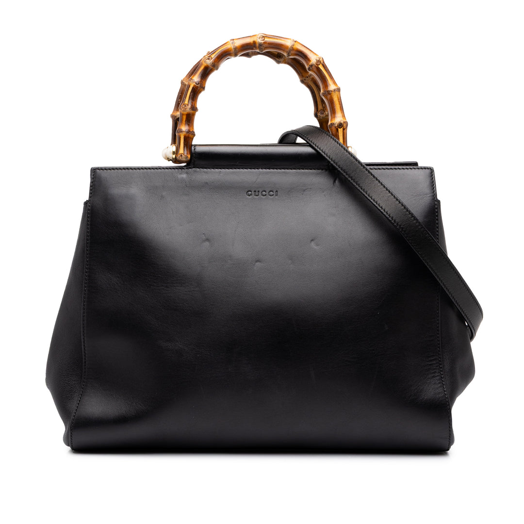 Gucci Bamboo Nymphaea Sac Moyen Noir – vue principale – GABY PARIS