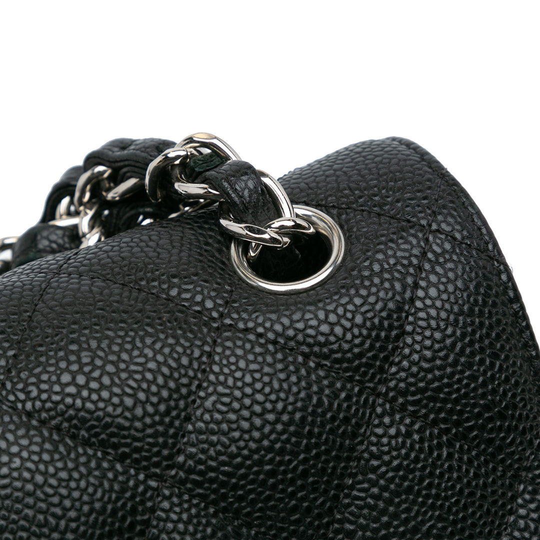 Jumbo Classic Caviar Double Flap Black - Gaby Paris