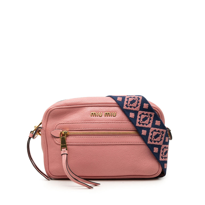 Madras Sac caméra Cuir de chèvre Rose