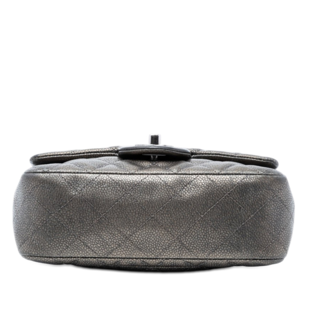 Chanel Mini Rectangular Classic Metallic Caviar Simple rabat