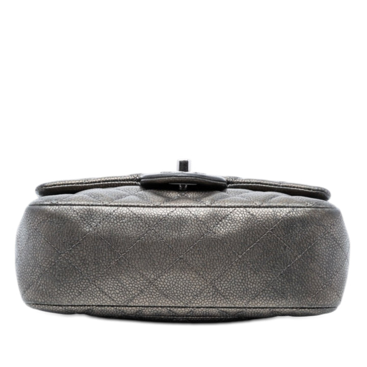 Chanel Mini Rectangular Classic Metallic Caviar Simple rabat