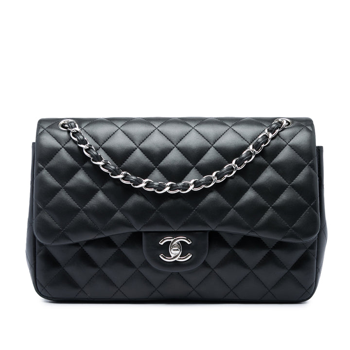 Classic Double rabat Jumbo Cuir d'agneau Noir