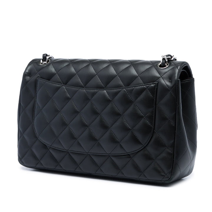 Classic Double rabat Jumbo Cuir d'agneau Noir