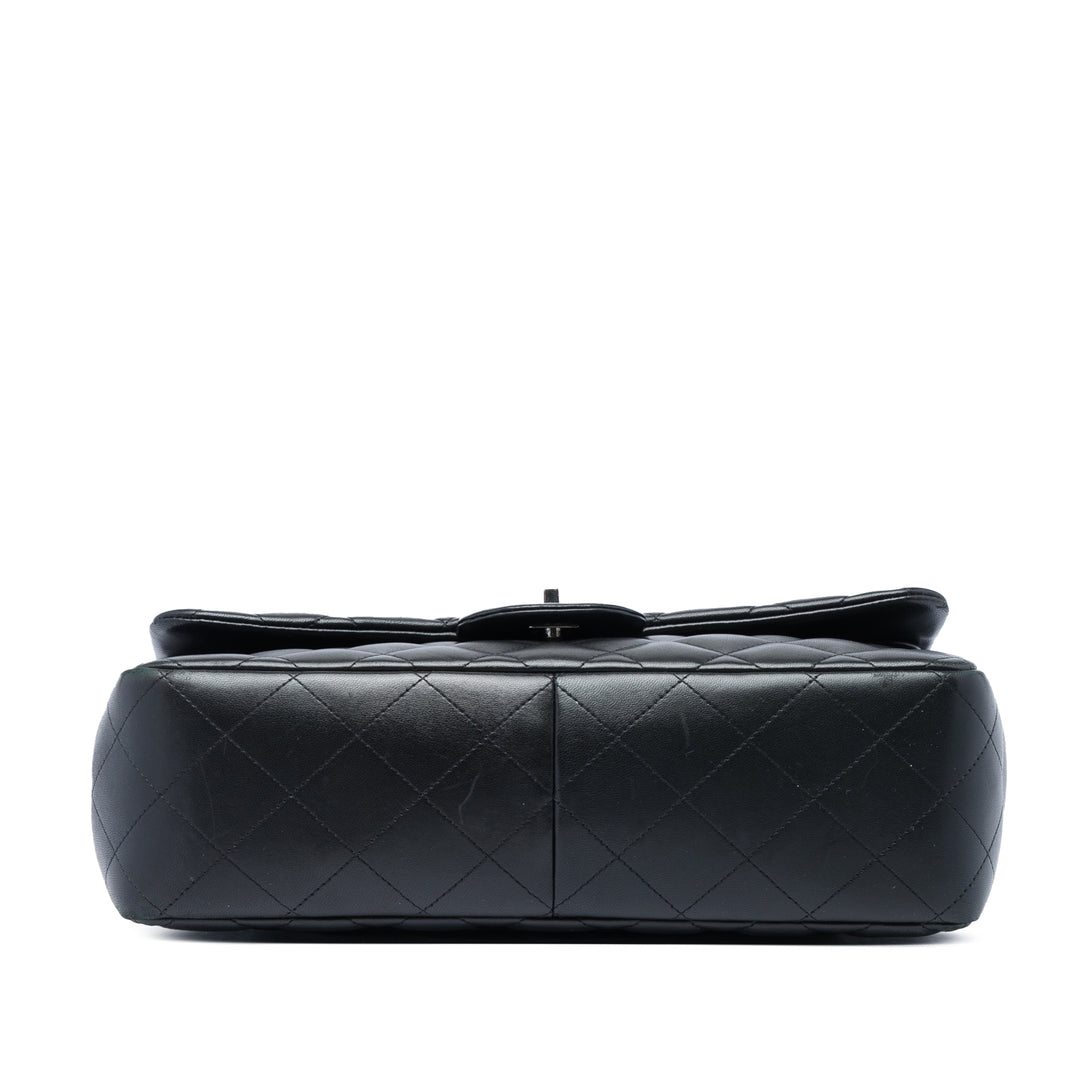 Classic Double rabat Jumbo Cuir d'agneau Noir