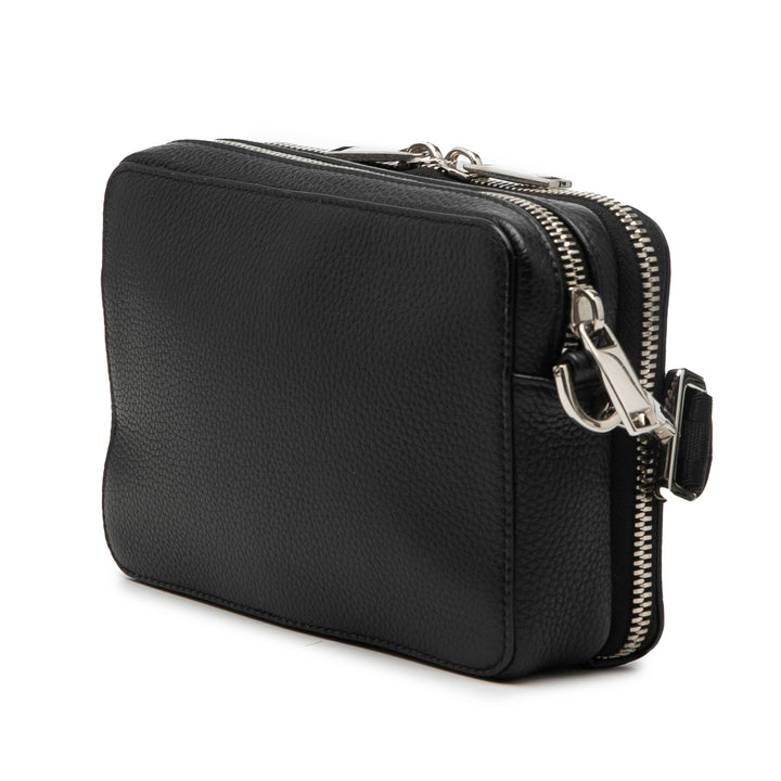 Dior Shawn Stussy Cuir de veau grainé Double Zip Pochette with Strap