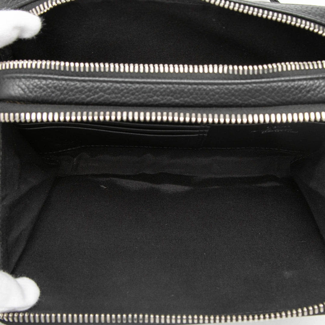 Dior Shawn Stussy Cuir de veau grainé Double Zip Pochette with Strap