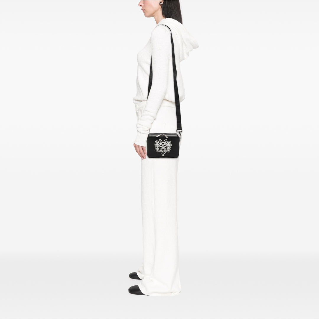 Dior Shawn Stussy Cuir de veau grainé Double Zip Pochette with Strap