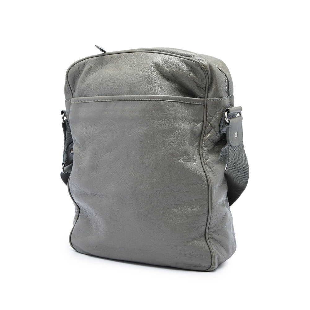 Balenciaga Sac bandoulière Motocross Classic Reporter Cuir d'agneau Gris – vue 2 – GABY PARIS