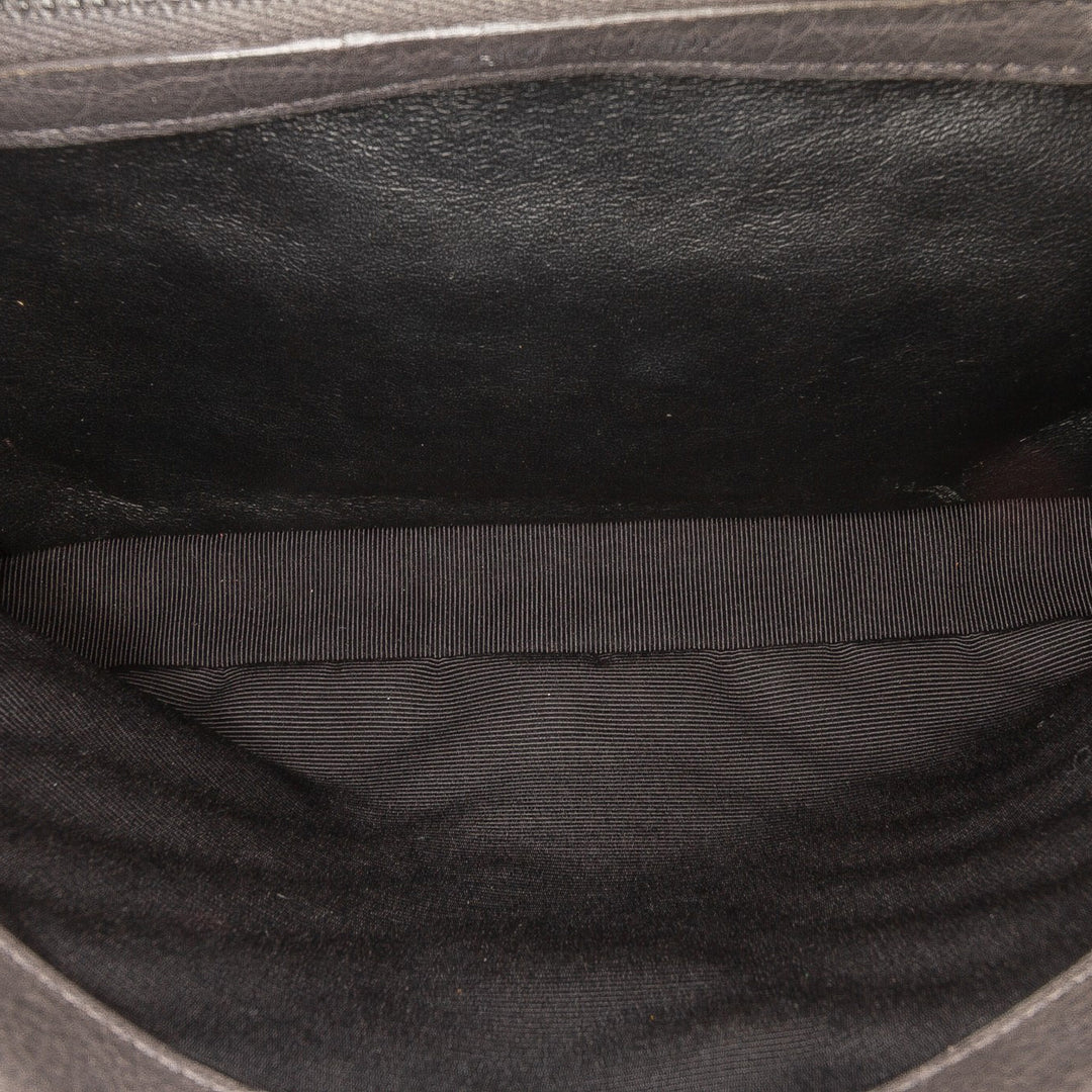 Saint Laurent Medium Chevron Sheepskin Monogram College Sac cartable Gris – GABY PARIS Authentique