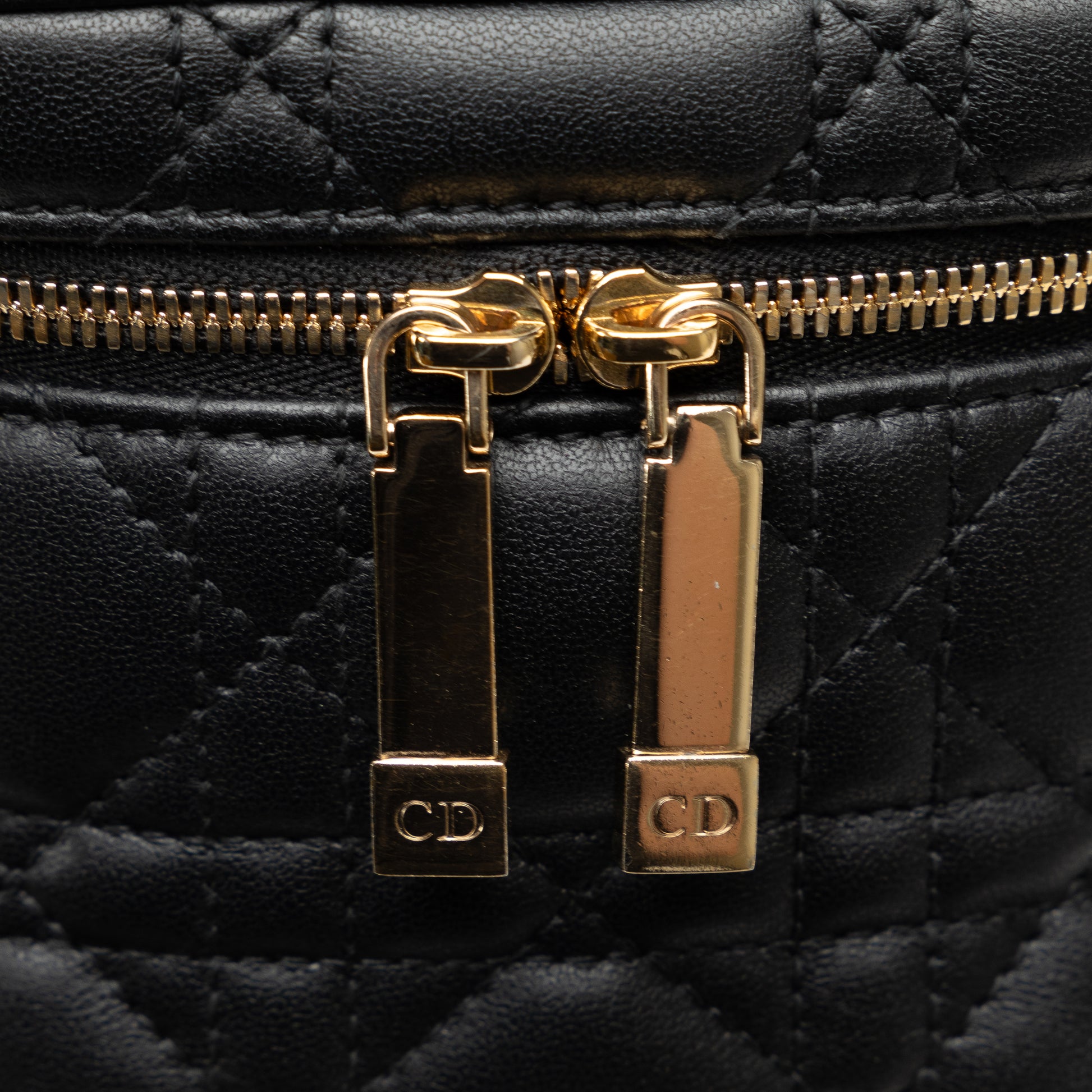 Micro Lambskin Cannage Lady Dior Vanity Case Black - Gaby Paris