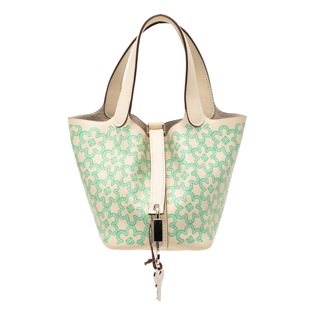 Hermès Lucky Daisy Picotin Lock 14 Micro Cuir Swift