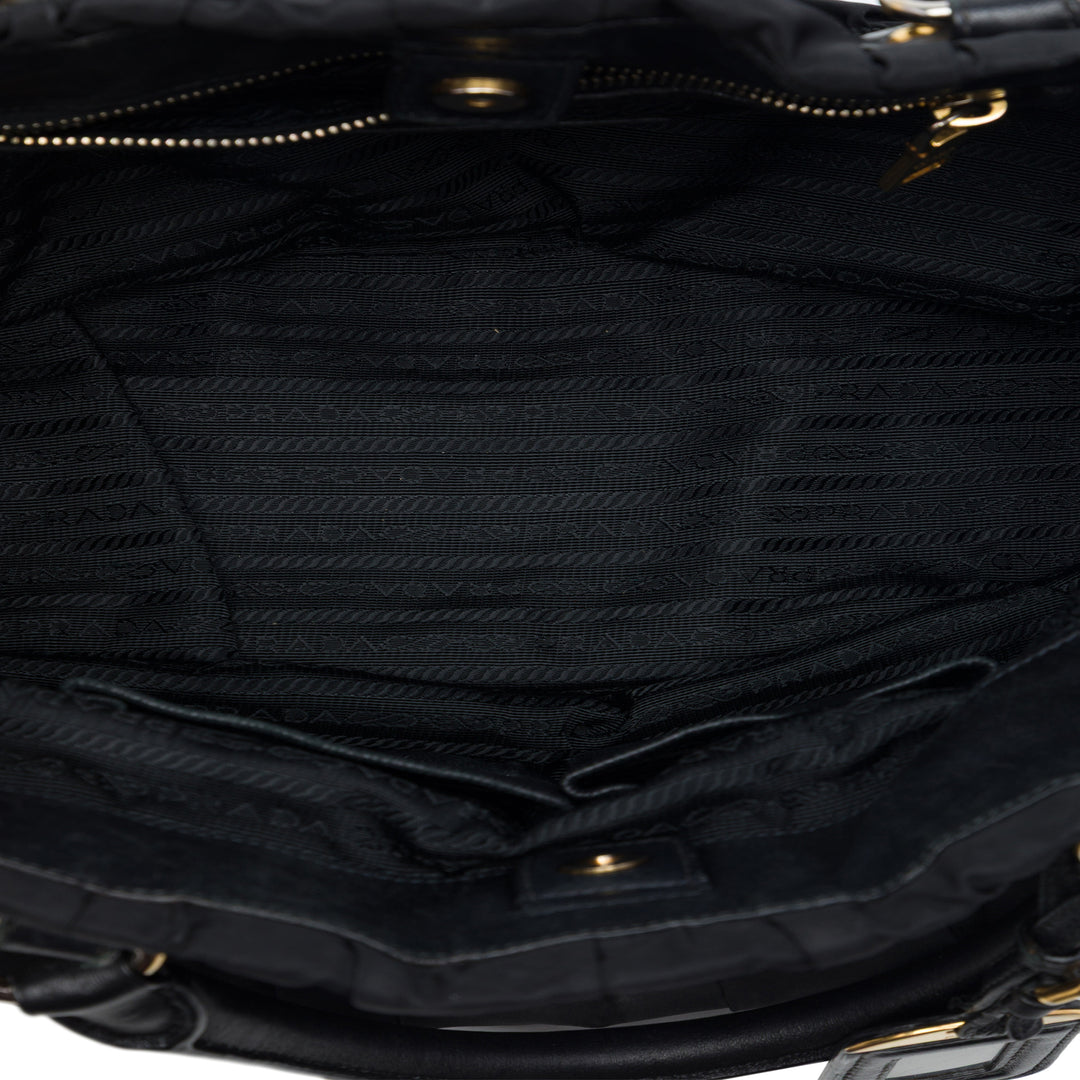 Prada Sac à main Gaufre Tessuto Noir – vue 4 – GABY PARIS