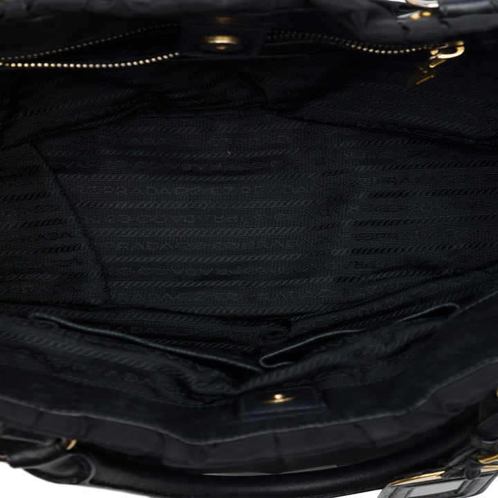 Prada Sac à main Gaufre Tessuto Noir – vue 4 – GABY PARIS
