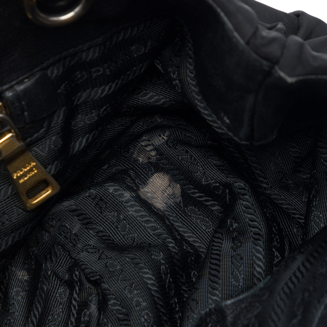 Prada Sac à main Gaufre Tessuto Noir – vue 6 – GABY PARIS