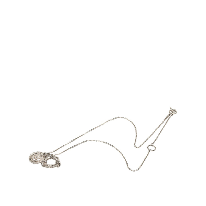 Hermès Palladium plaqué Cordage Rope Pendant Collier