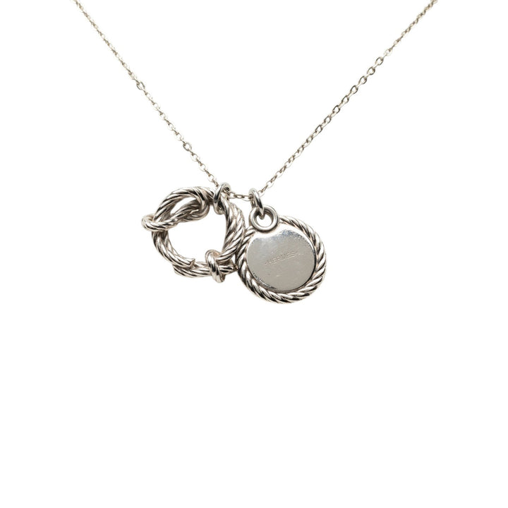 Hermès Palladium plaqué Cordage Rope Pendant Collier