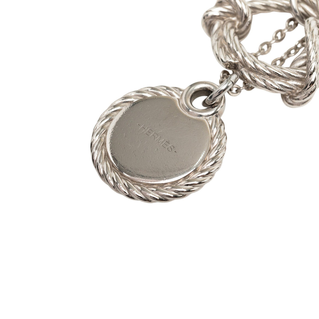 Hermès Palladium plaqué Cordage Rope Pendant Collier