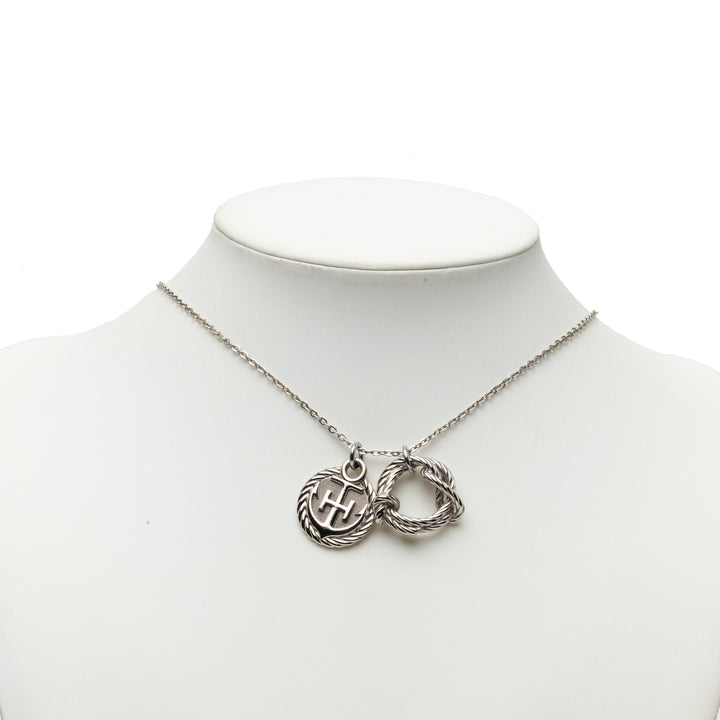 Hermès Palladium plaqué Cordage Rope Pendant Collier