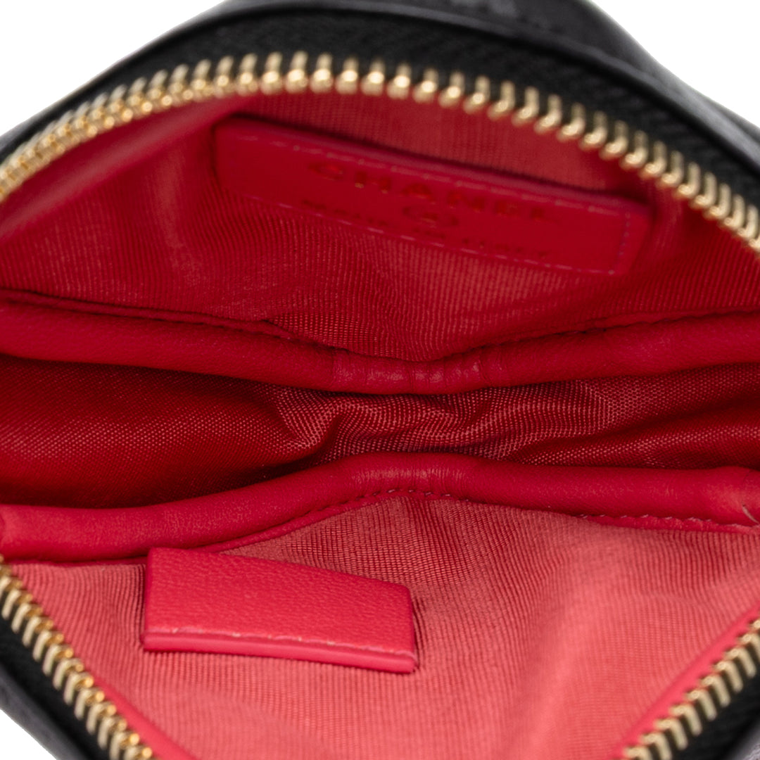 Chanel CC Matelassé Diamond Pochette avec chaîne Cuir d'agneau Noir – vue 4 – GABY PARIS