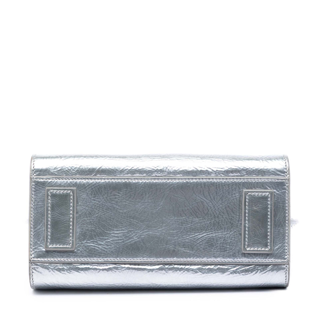 Saint Laurent Nano Metallic froissé Cuir de veau Supple Sac De Jour Sac