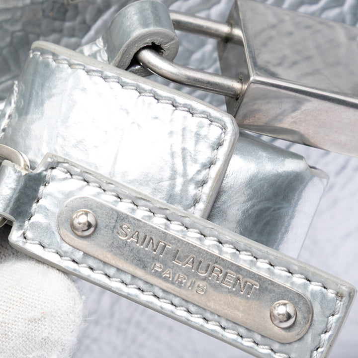 Saint Laurent Nano Metallic froissé Cuir de veau Supple Sac De Jour Sac