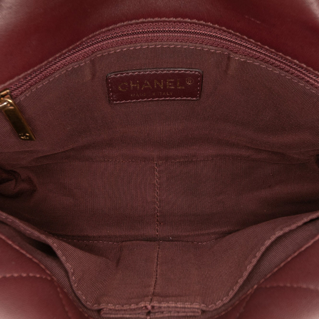Chanel CC Tricolor Quilted Cuir d’agneau Double rabat Rouge