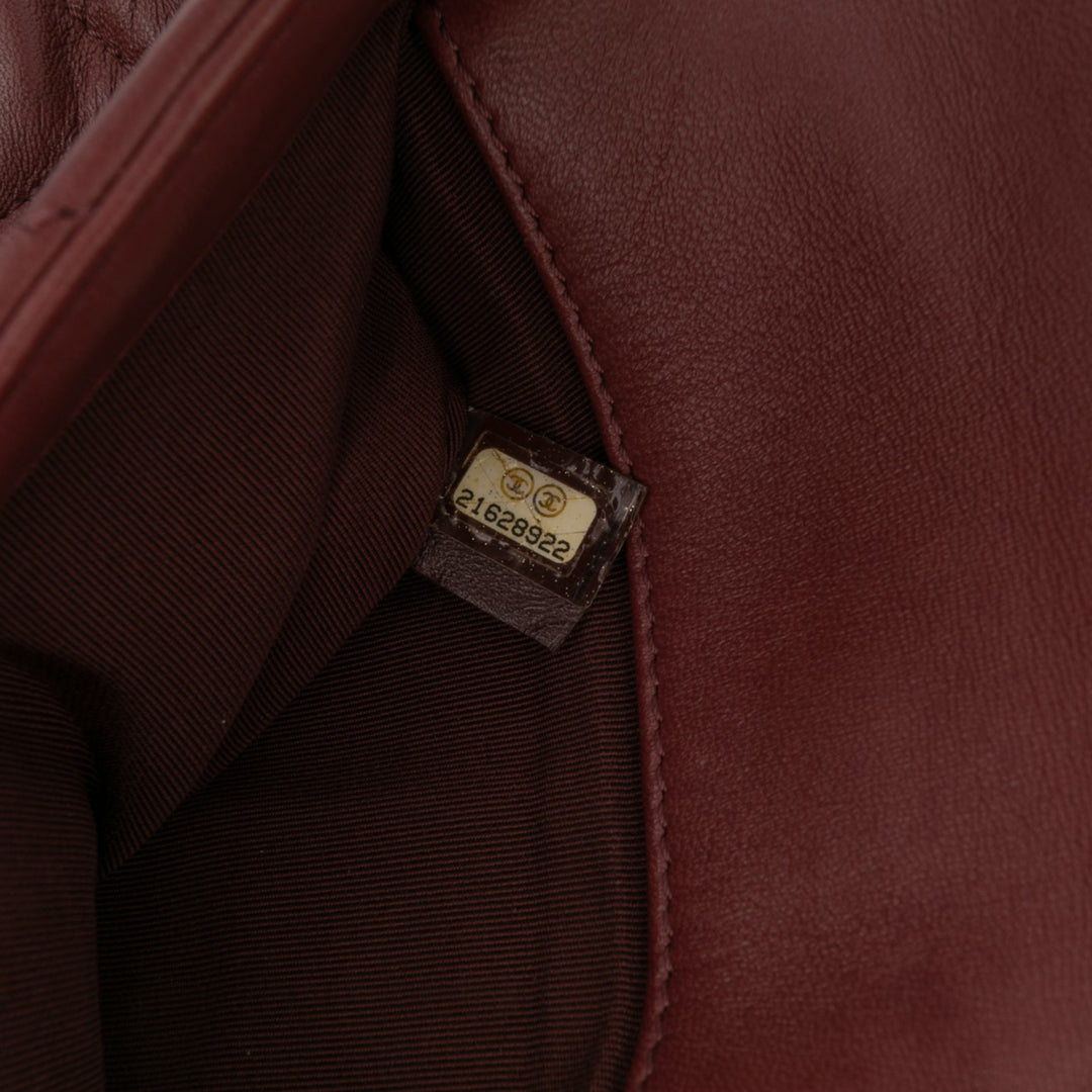 Chanel CC Tricolor Quilted Cuir d’agneau Double rabat Rouge