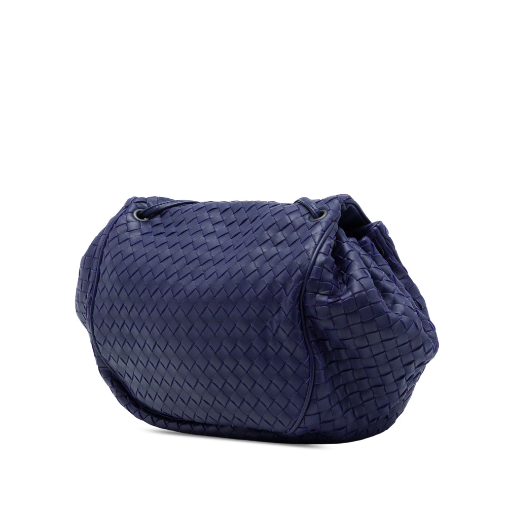 Bottega Veneta Sac bandoulière Intrecciato à rabat nappa Bleu – vue 2 – GABY PARIS