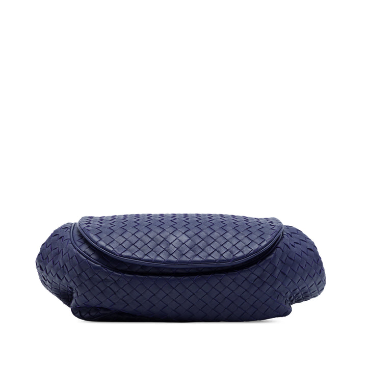 Bottega Veneta Sac bandoulière Intrecciato à rabat nappa Bleu – vue 3 – GABY PARIS