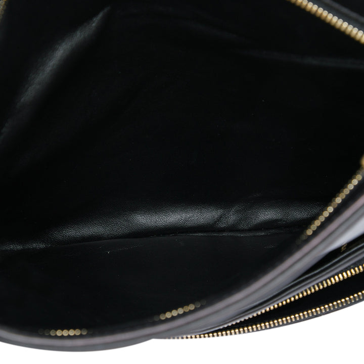 Chanel Pochette Matelassé Thin City Foldover Cuir d'agneau Noir – vue 5 – GABY PARIS