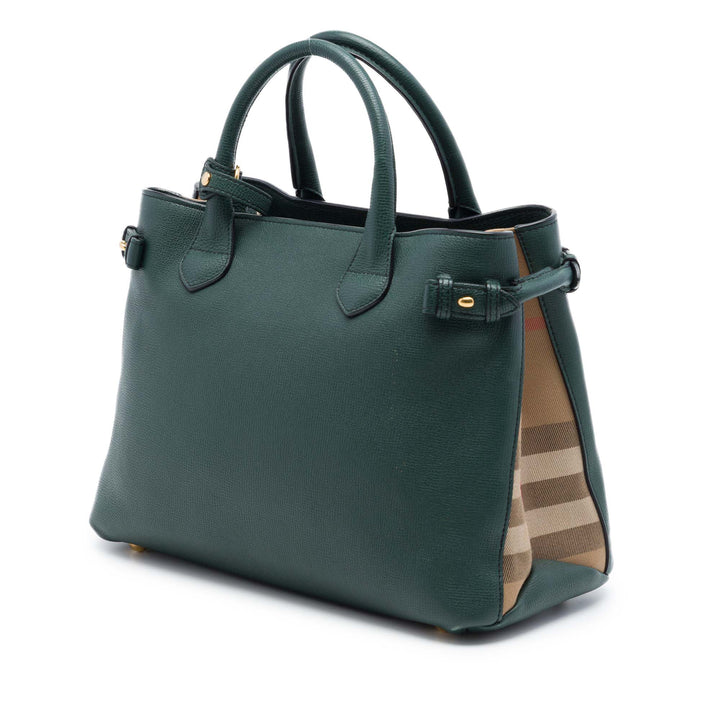 Burberry House Check Banner Sac Moyen Cuir