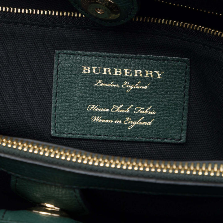 Burberry House Check Banner Sac Moyen Cuir