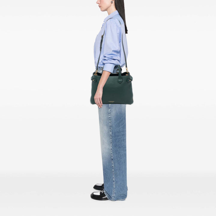 Burberry House Check Banner Sac Moyen Cuir