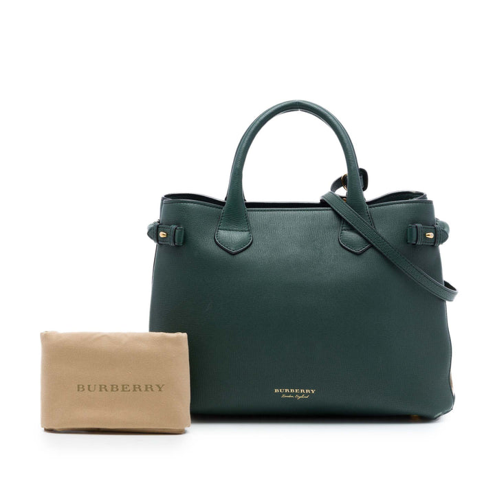 Burberry House Check Banner Sac Moyen Cuir
