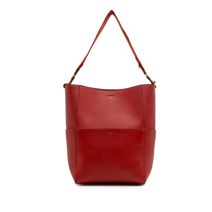 Celine Sac seau Seau Sangle Moyen Rouge – vue principale – GABY PARIS