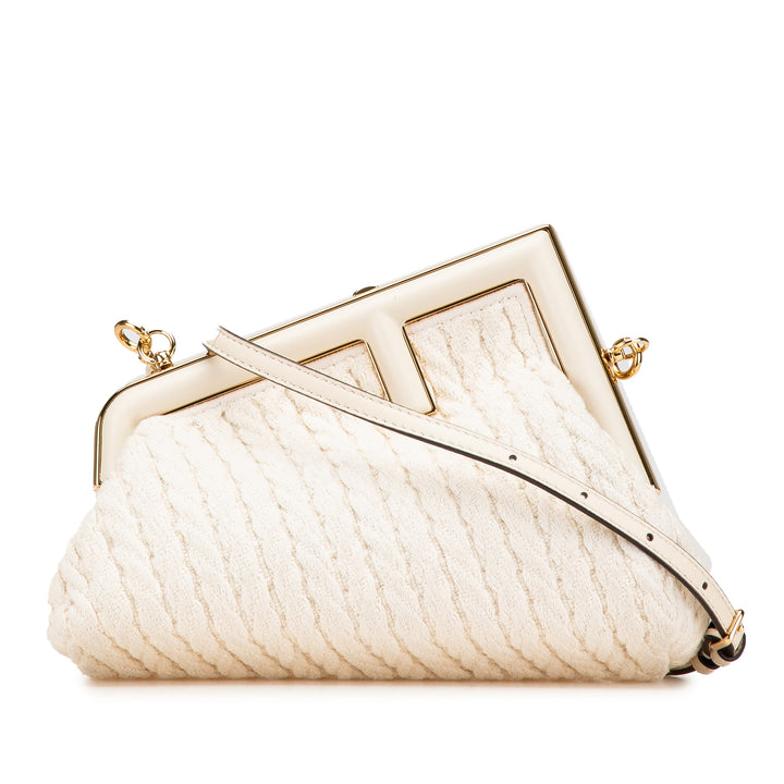 Small Knit Fendi First Crossbody Brown - Gaby Paris