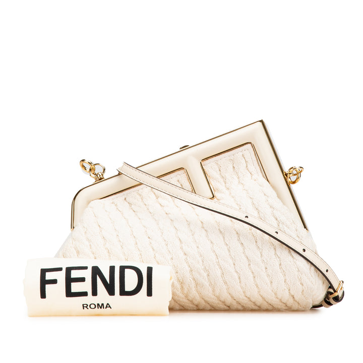 Small Knit Fendi First Crossbody Brown - Gaby Paris