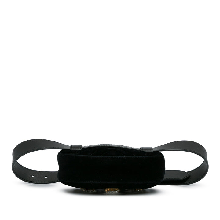 GG Marmont Velvet Belt Bag Black - Gaby Paris