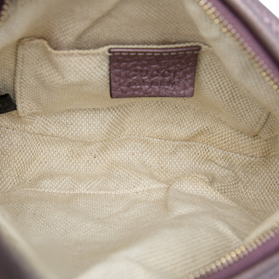 Métallisé Pebbled Soho Chaîne Sac Mini Cuir de veau Violet