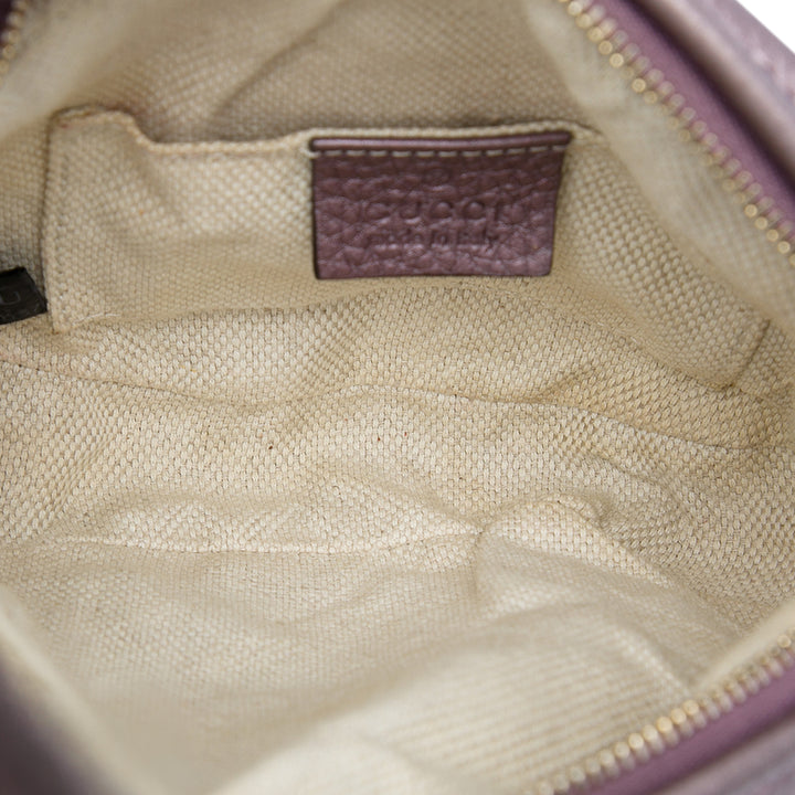 Métallisé Pebbled Soho Chaîne Sac Mini Cuir de veau Violet