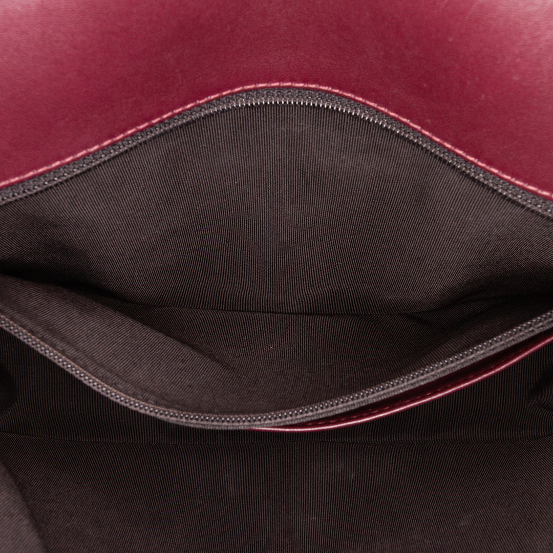 Chevron Shiny Lambskin Miroir Flap Black - Gaby Paris