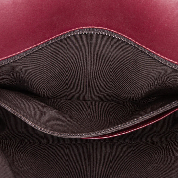 Chevron Shiny Lambskin Miroir Flap Black - Gaby Paris