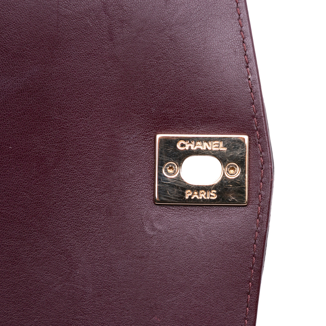 Chevron Shiny Lambskin Miroir Flap Black - Gaby Paris