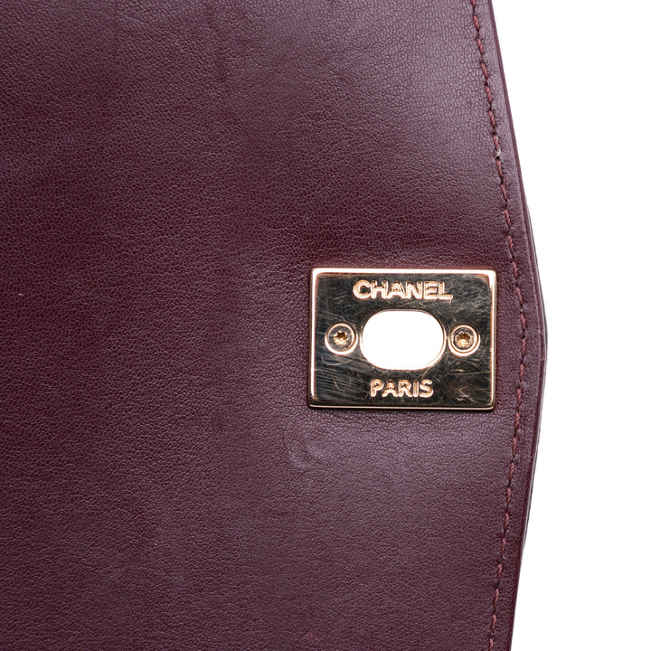 Chevron Shiny Lambskin Miroir Flap Black - Gaby Paris