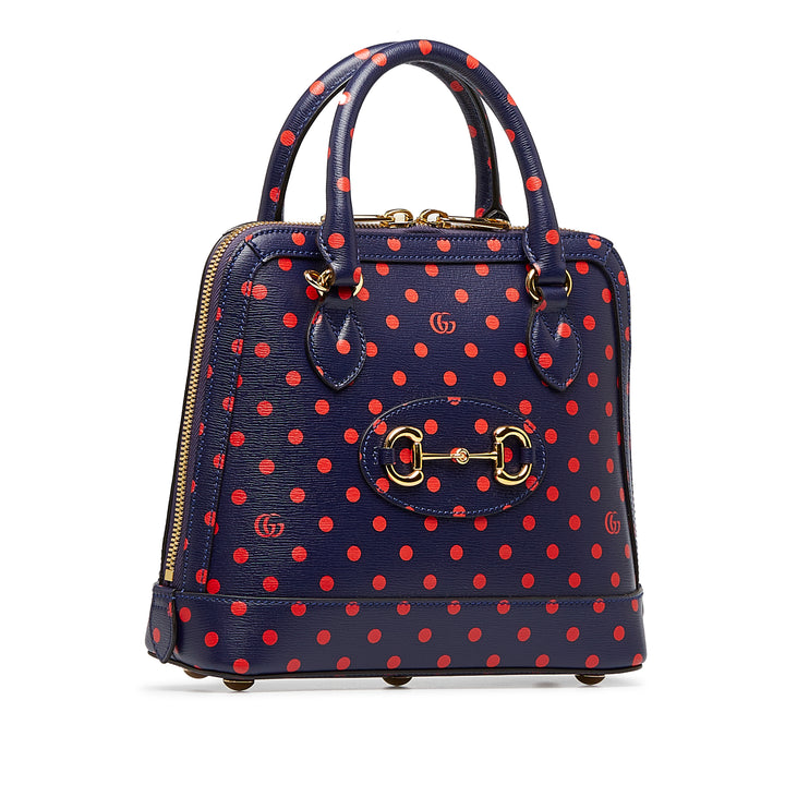 Horsebit 1955 Polka Dot Satchel Blue - Gaby Paris