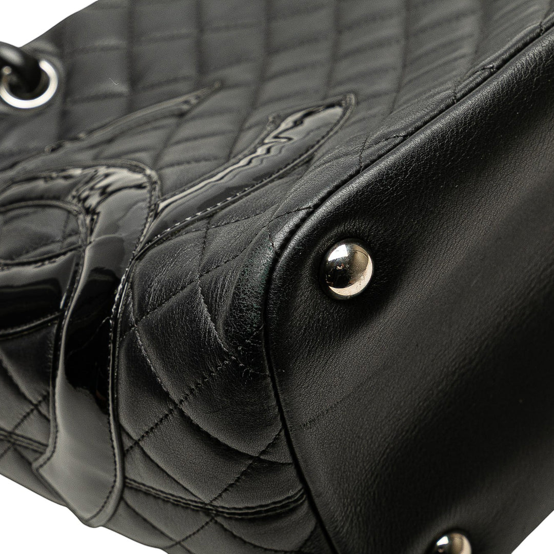 Chanel Large Cuir d’agneau Cambon Ligne Cabas Noir