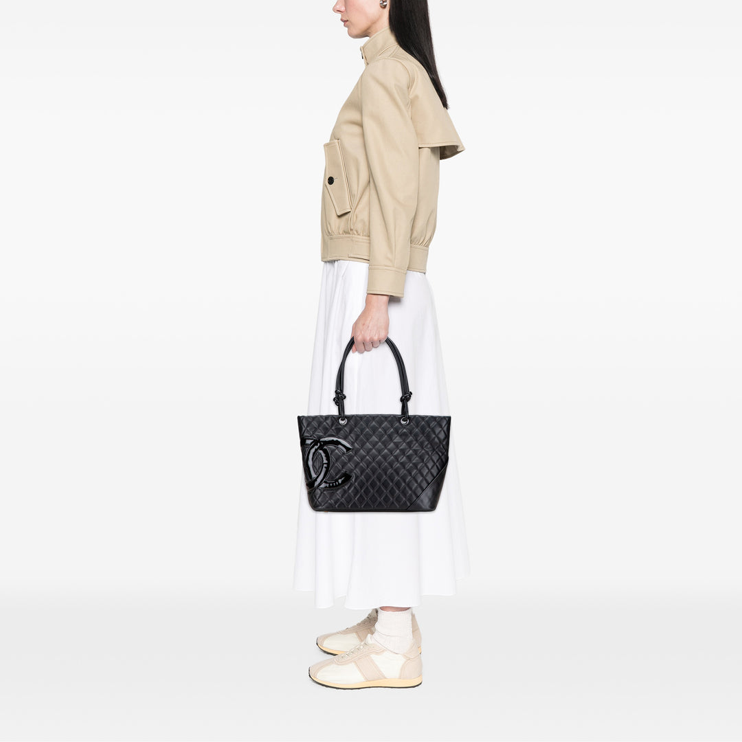 Chanel Large Cuir d’agneau Cambon Ligne Cabas Noir